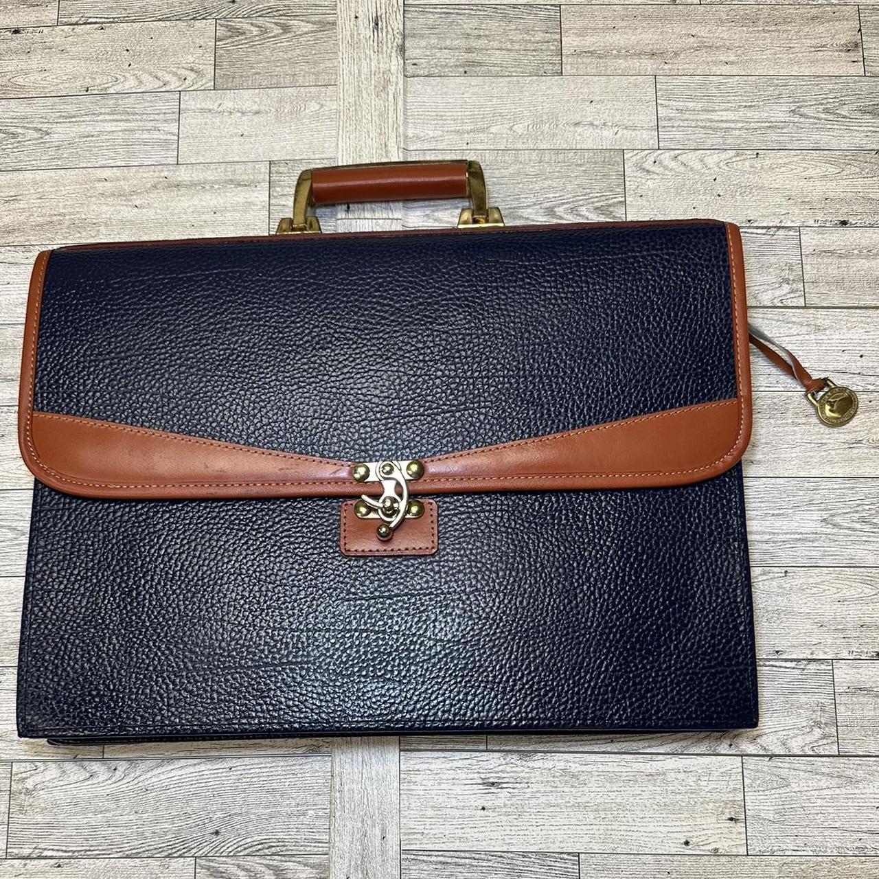 Dooney and Bourke Vintage Navy Blue Pebble Leather Depop