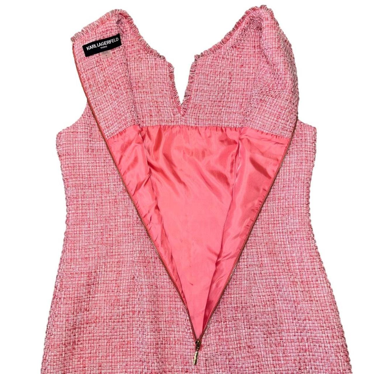 Karl lagerfeld pink tweed dress hotsell