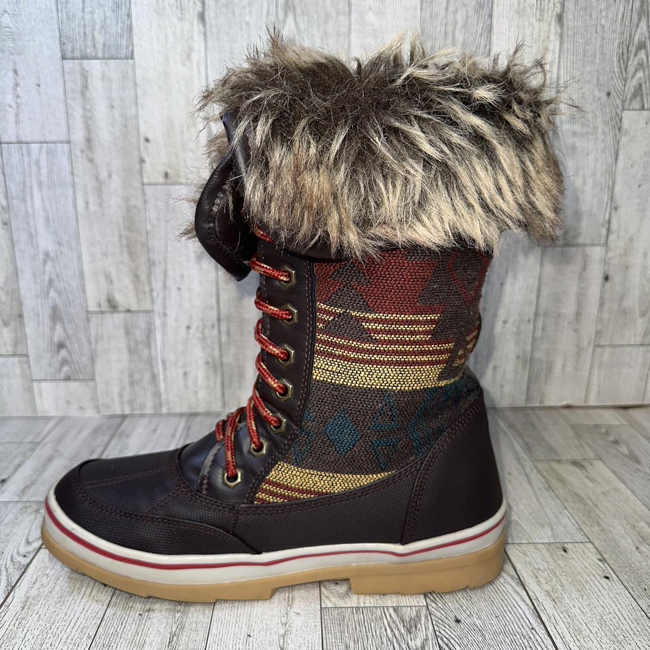 Celebrity Pink Glacier Brown Faux Fur Winter Boots