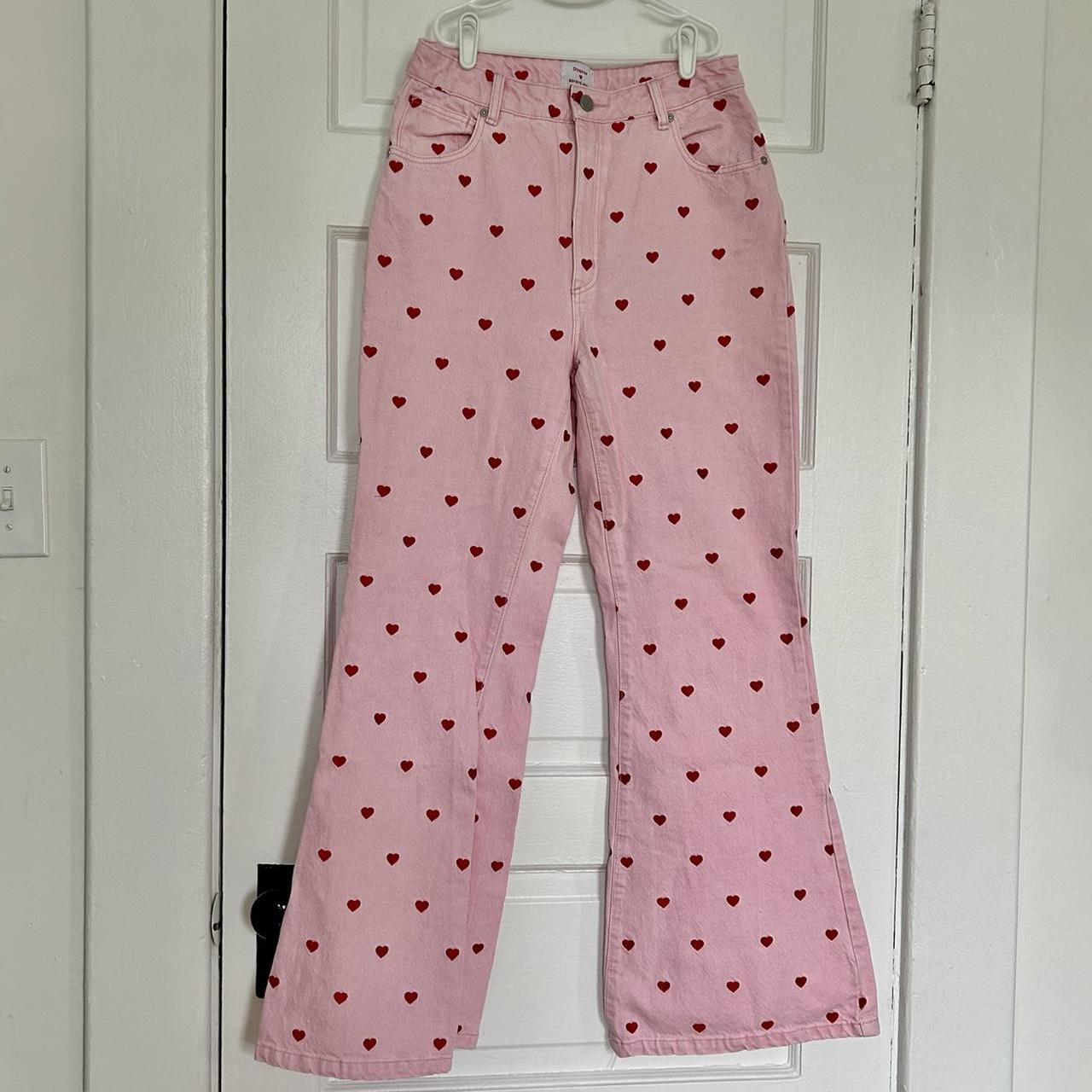 Dyspnea Women's Pink and Red Jeans (2)