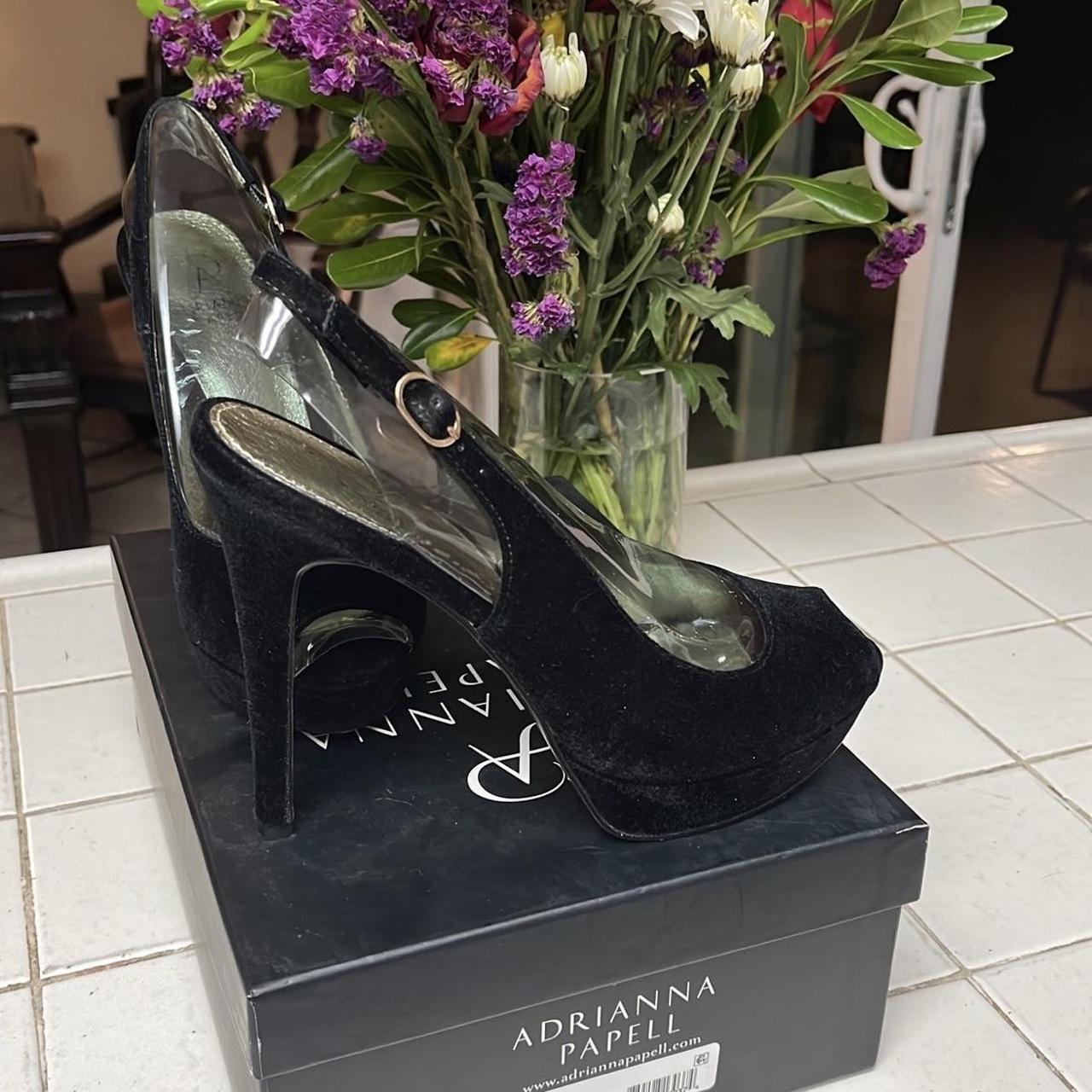 Adrianna Papell Rita Black Velvet Heels Size Depop