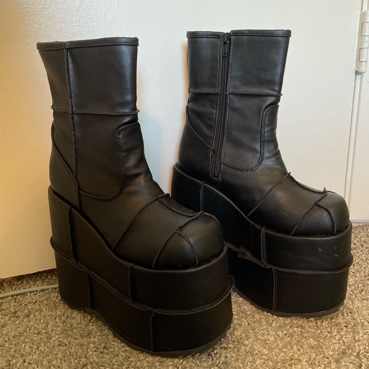 Demonia Stack 201; 7” Platform; Vegan Leather; Used... - Depop