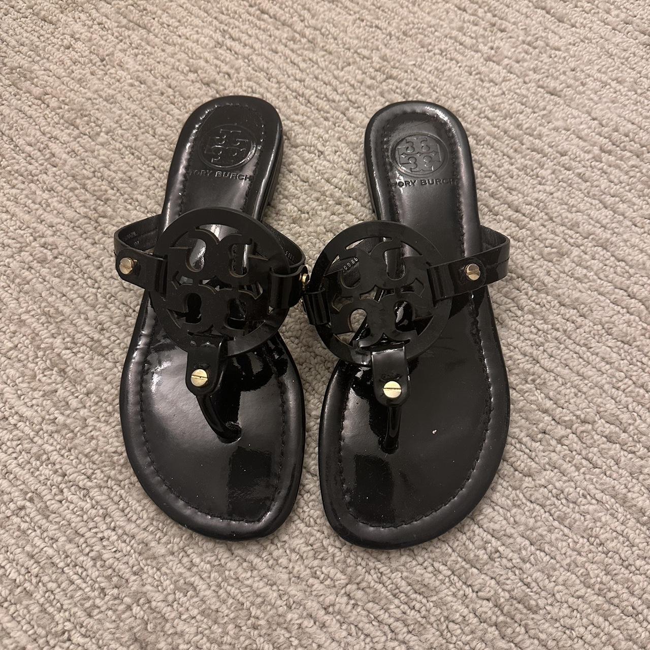 Tory Burch black sandals Size 7 Good condition - Depop