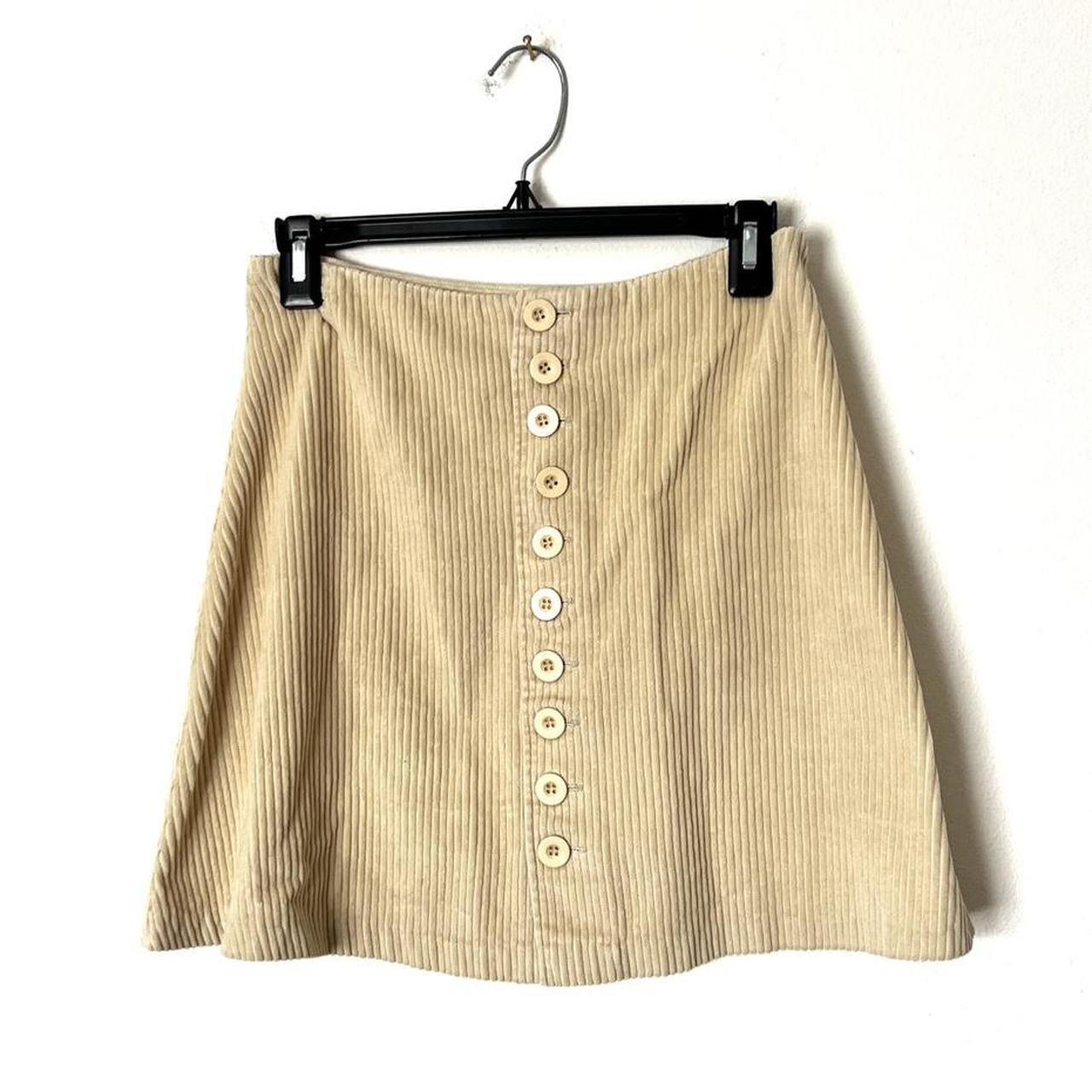 90s Corduroy mini skirt Cotton corduroy button