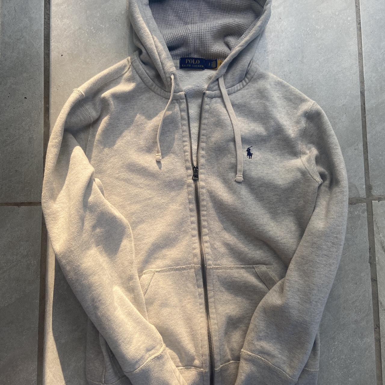 Ralph Lauren Grey Zip Up Size: S Worn like 4... - Depop