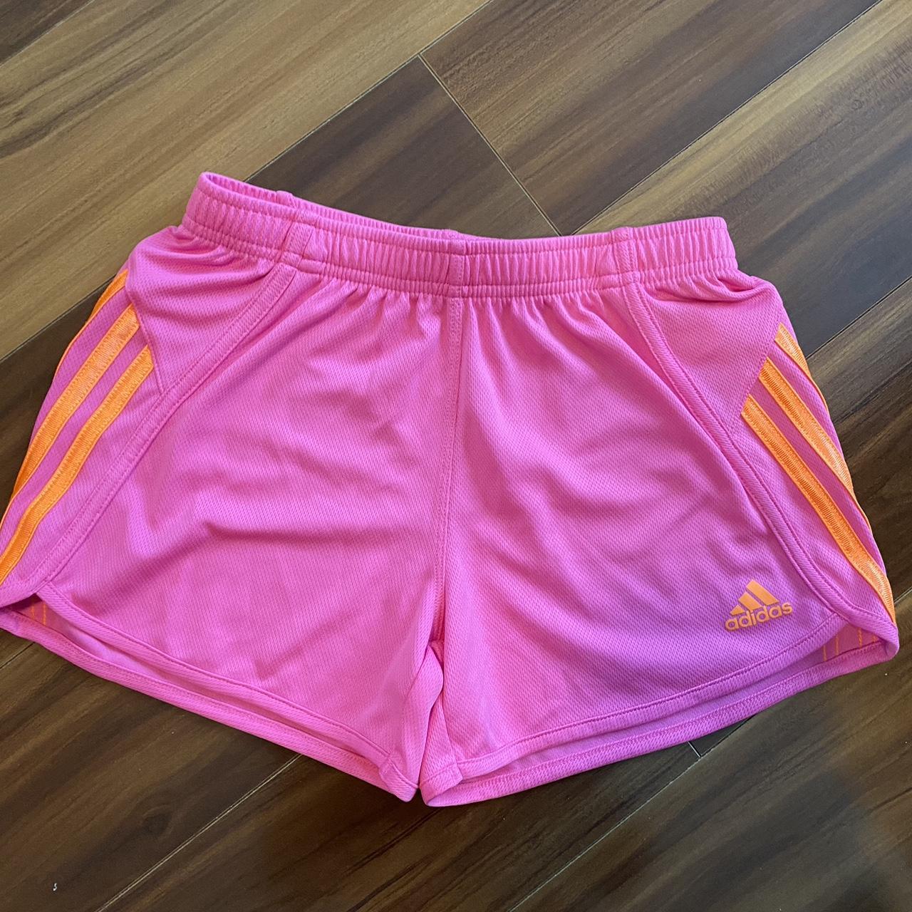 > Adidas kids neon shorts fits like a women’s xs I... - Depop