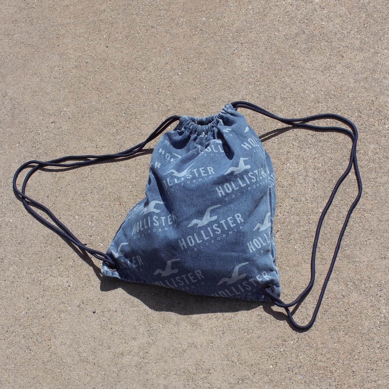 Hollister denim drawstring bag So durable and. Depop