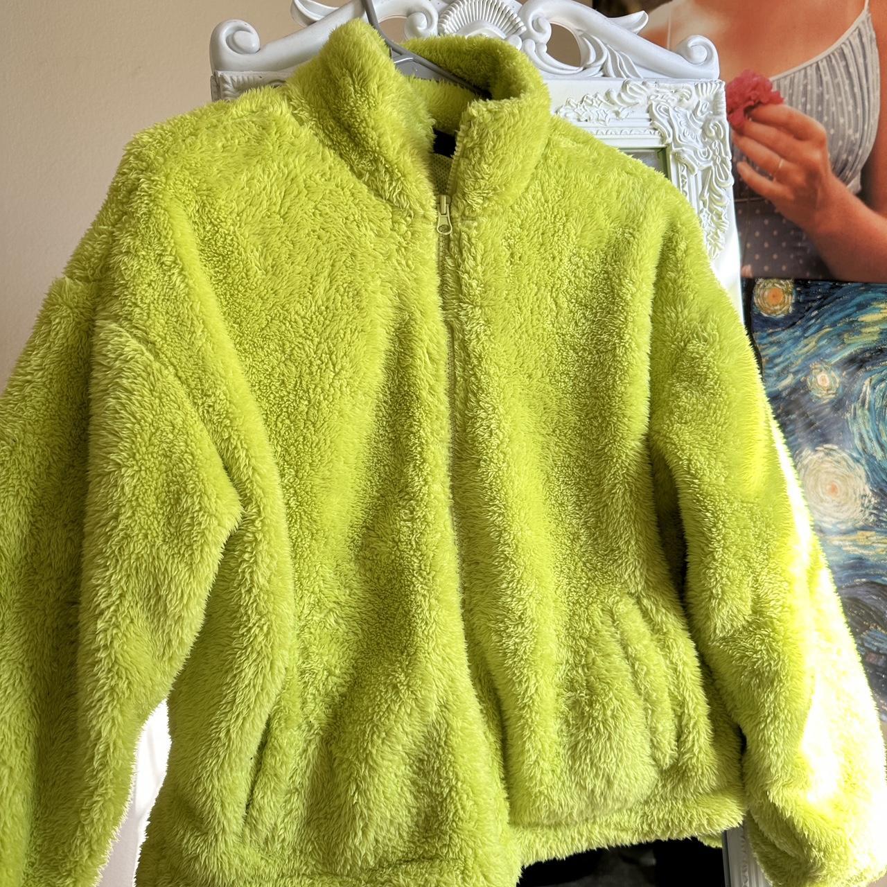 Forever 21 fuzzy lime green sweater Small Brand new - Depop