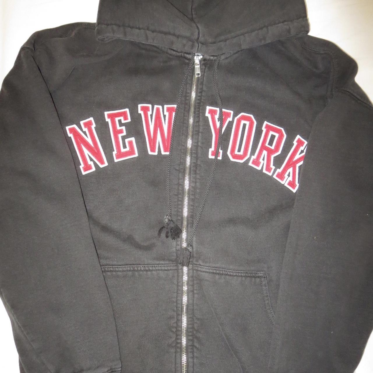 brandy melville black and red new york christy hoodie