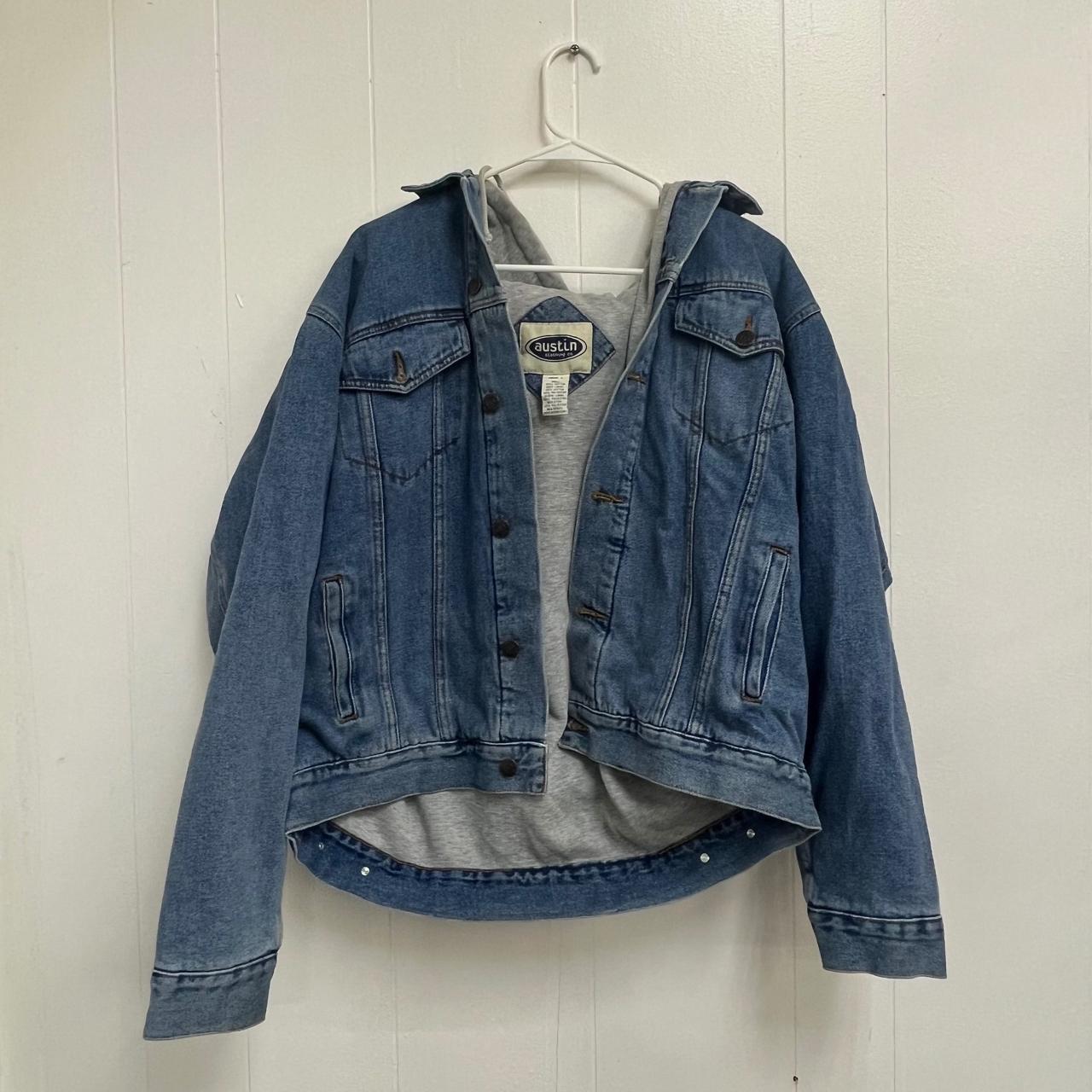 Denim jacket with hot sale hoodie inside