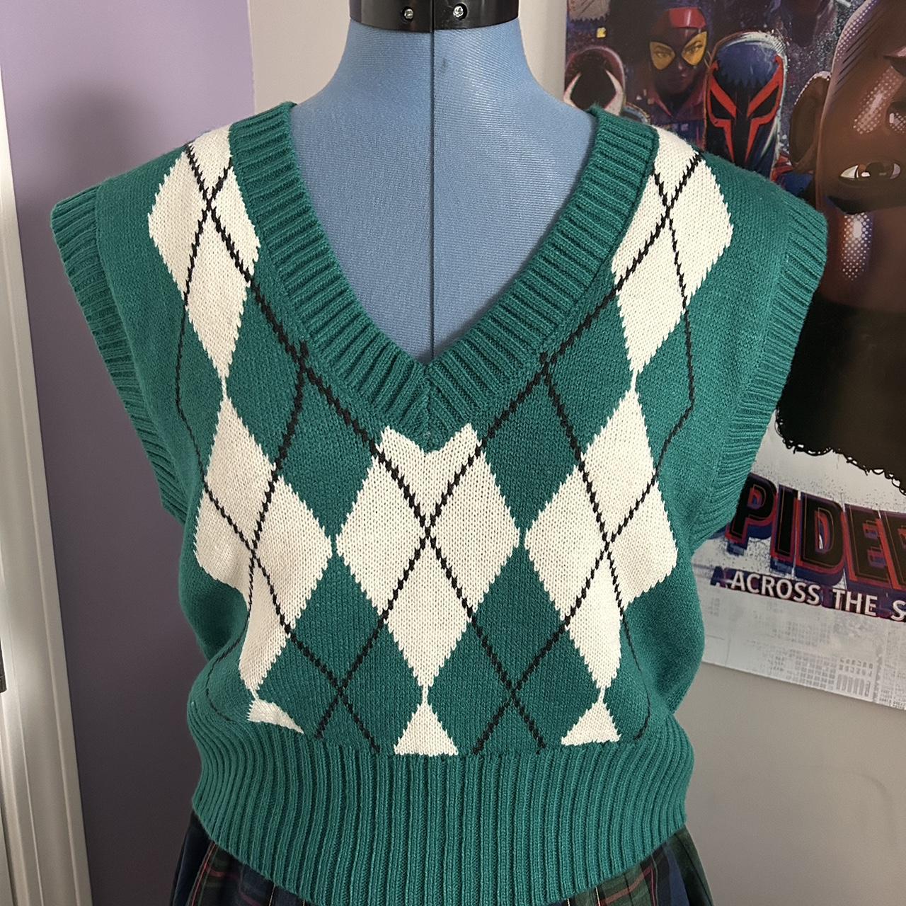 Green argyle hotsell sweater vest