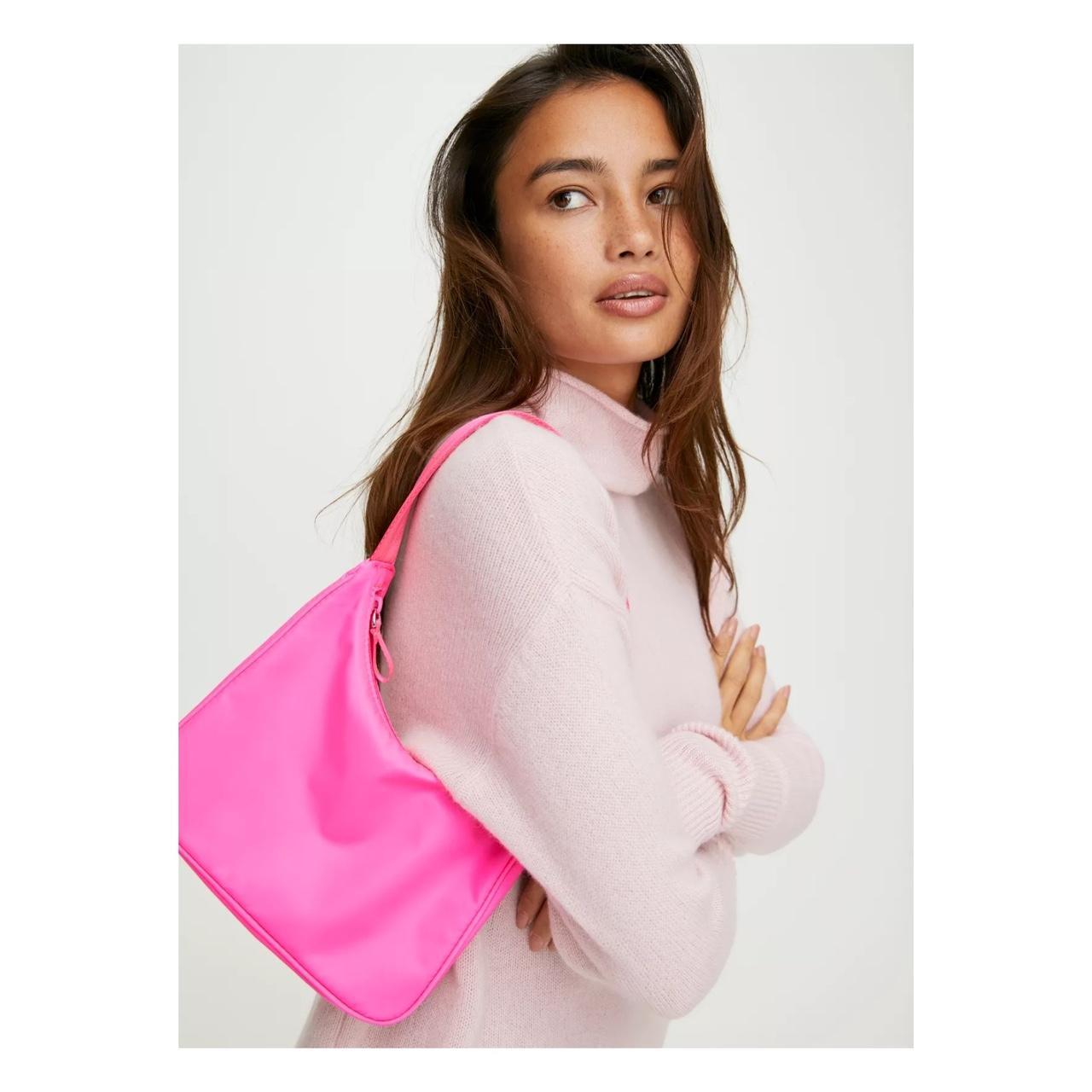 Aritzia Main Character bright neon pink nylon purse.... Depop