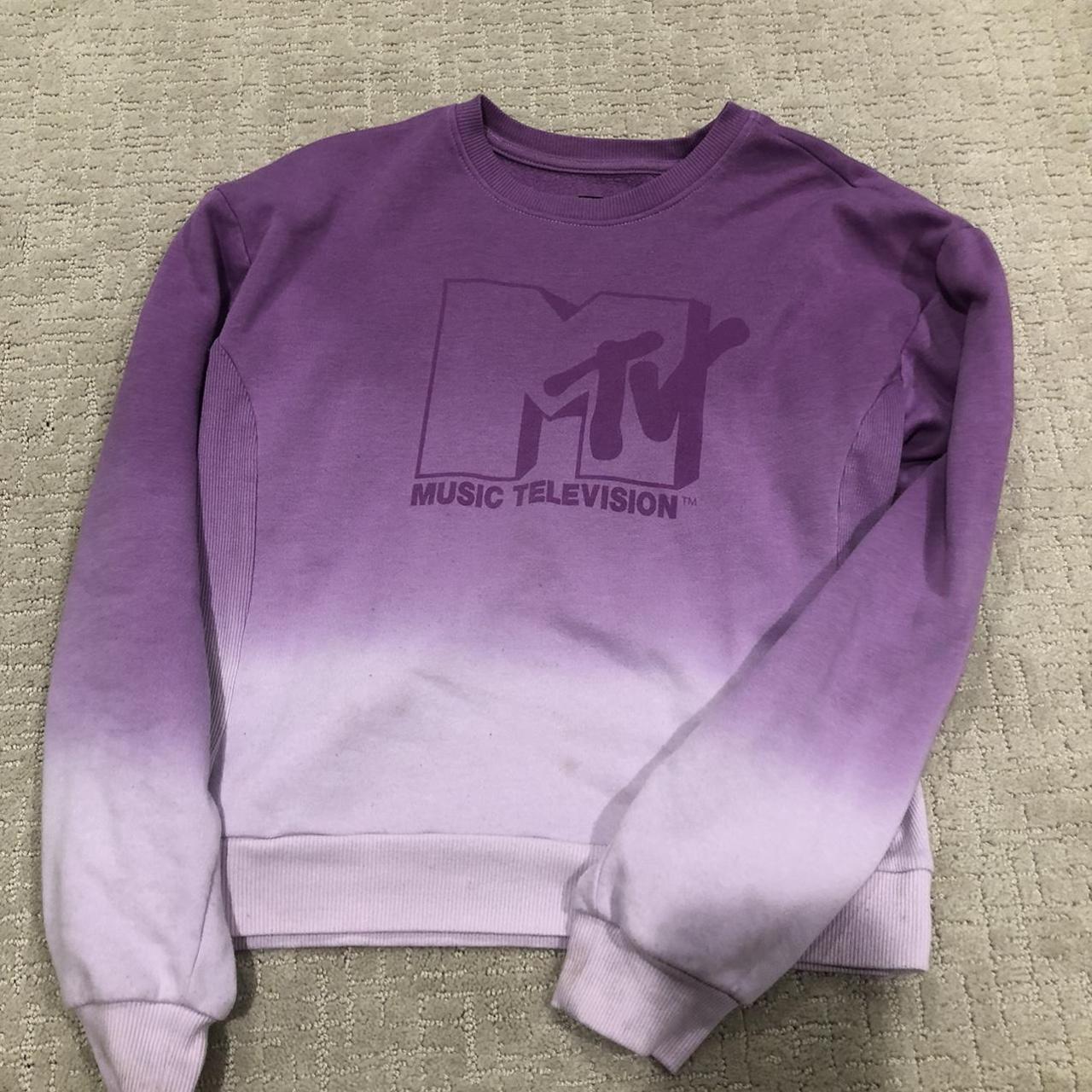 MTV sweater purple gradient vintage