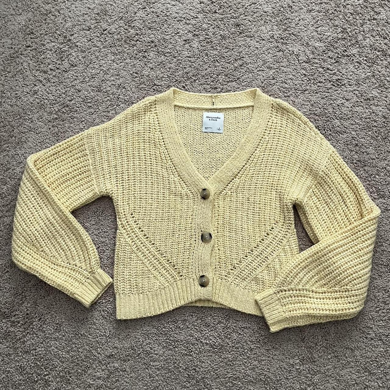 Abercrombie Drop Shoulder Gauzy Cardigan in Yellow,... - Depop