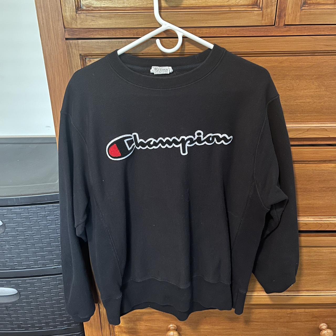 Black Champion Sweater - Depop