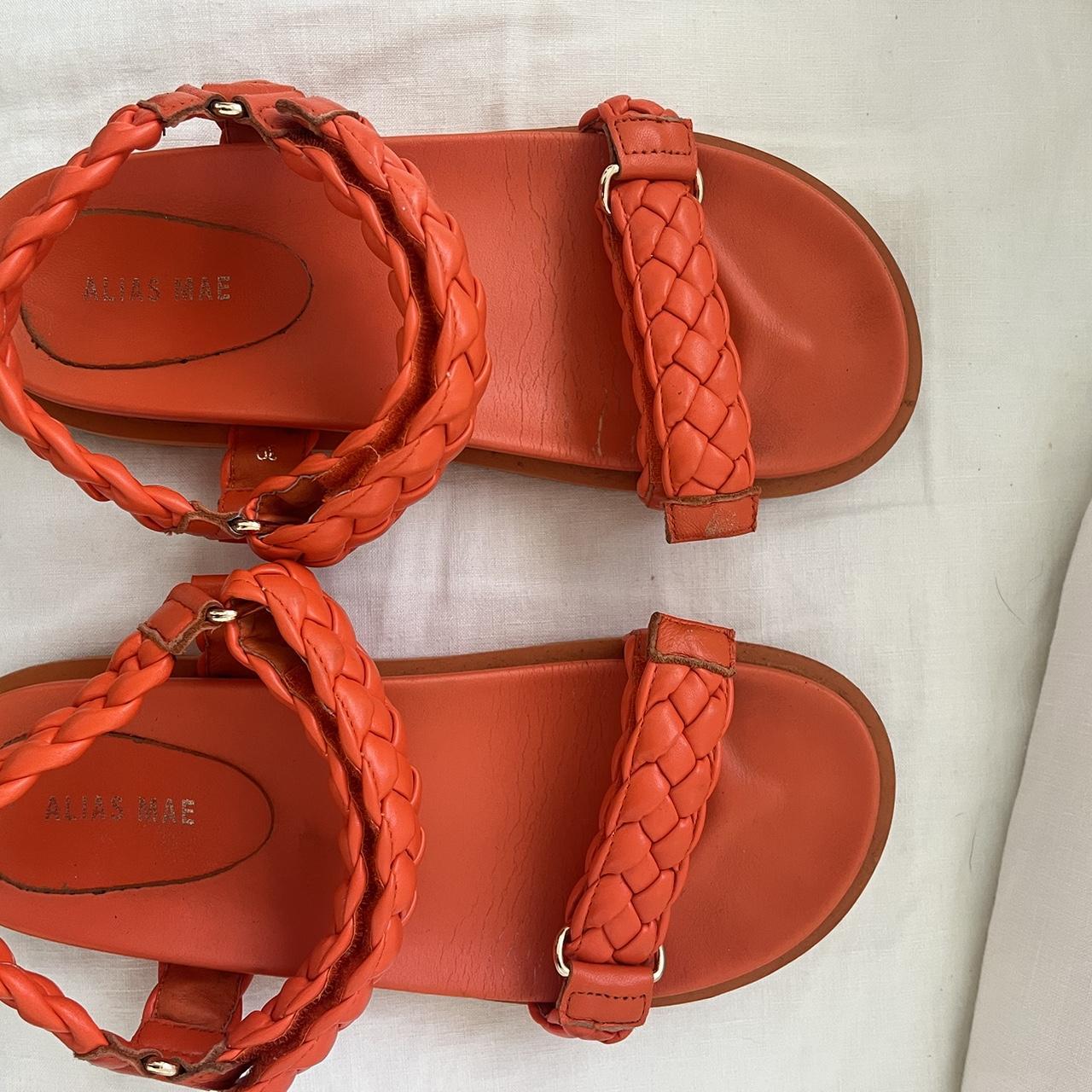 Alias Mae Size 39 Orange Velcro sandals So comfy - Depop