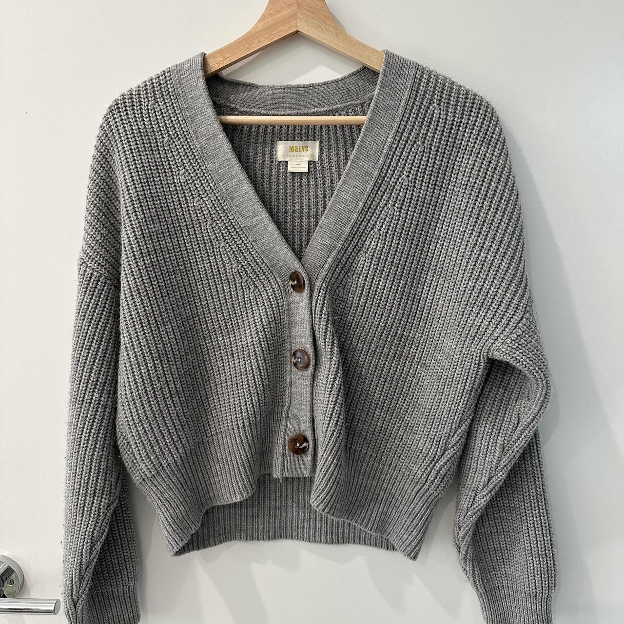 Anthropologie Maeve Grey Cardigan - Size Small.... - Depop