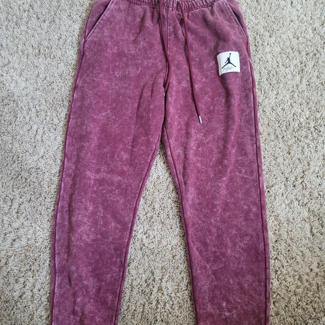 Jordan Men's White and Burgundy Joggers-tracksuits | Depop