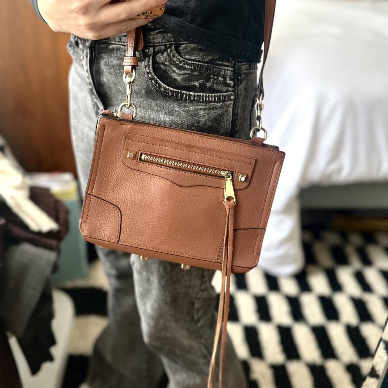 Rebecca minkoff crossbody. Genuine leather bag with. Depop