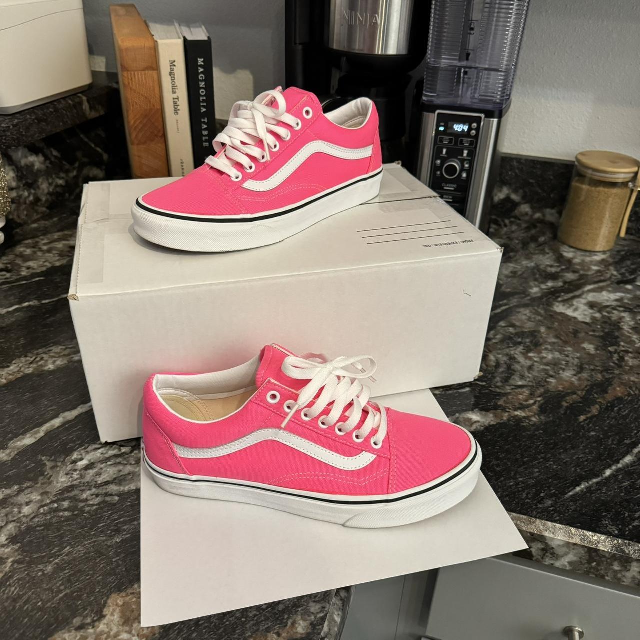 Pink Vans Old Skool Unisex Women Size 9.5 Men Size... - Depop
