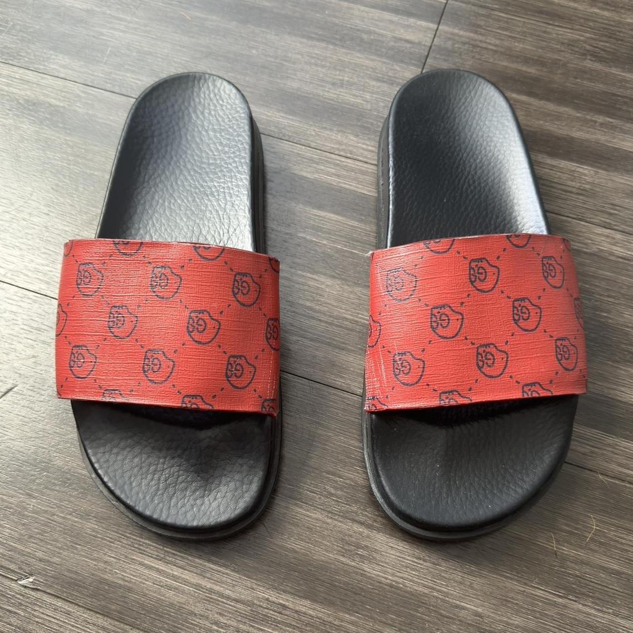 Mens red gucci slides online