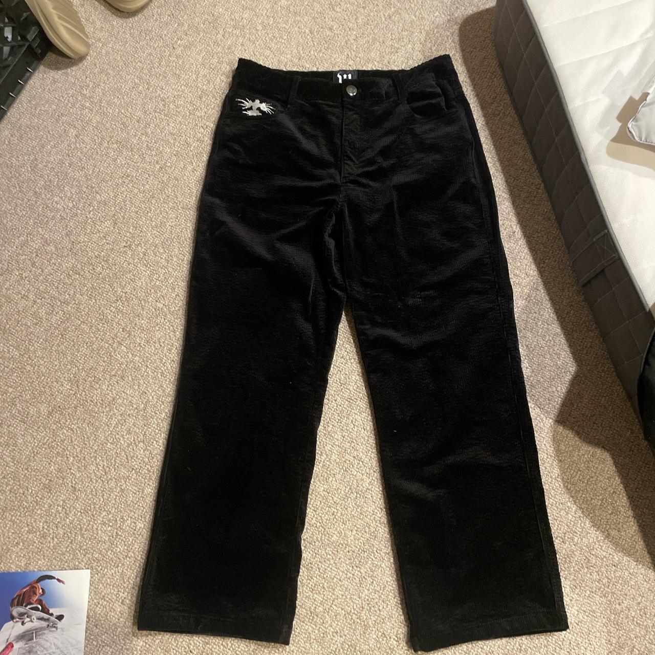 Wojo black baggy corduroy size small Brand new No... Depop