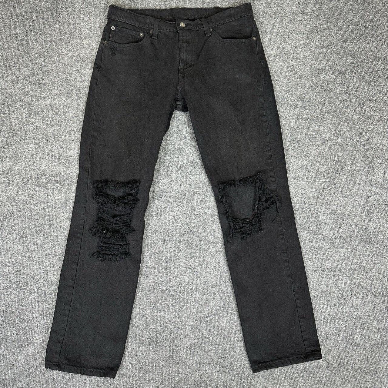 Levis 511 Jeans Mens 32x30 33x29 Black Slim Ripped. Depop