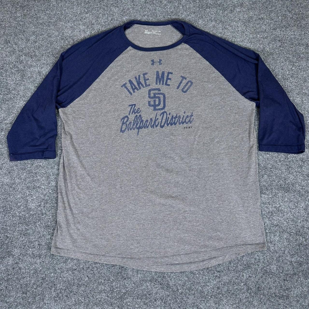 Under Armour Men's T-shirt - Grey/Blue - 3XL – Under Armour San Diego Padres Shirt Mens …