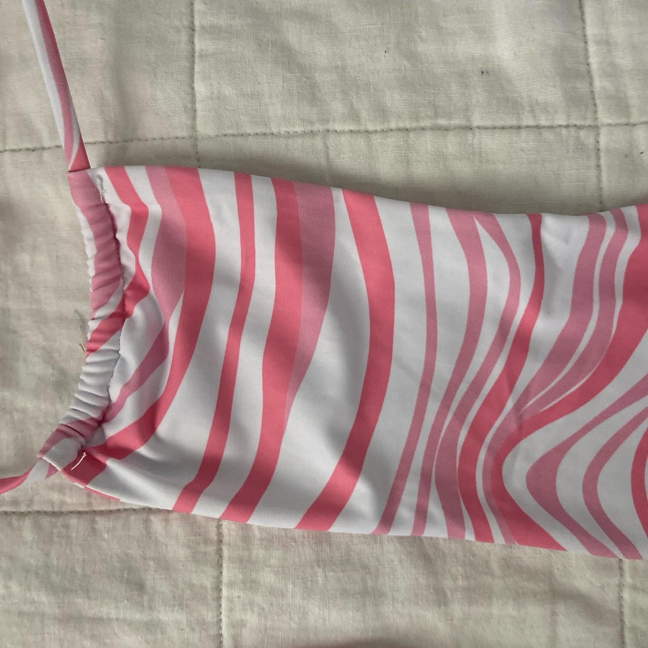 Y2K CANDY STRIPE BIKINI SET - cheeky bottoms - top... - Depop