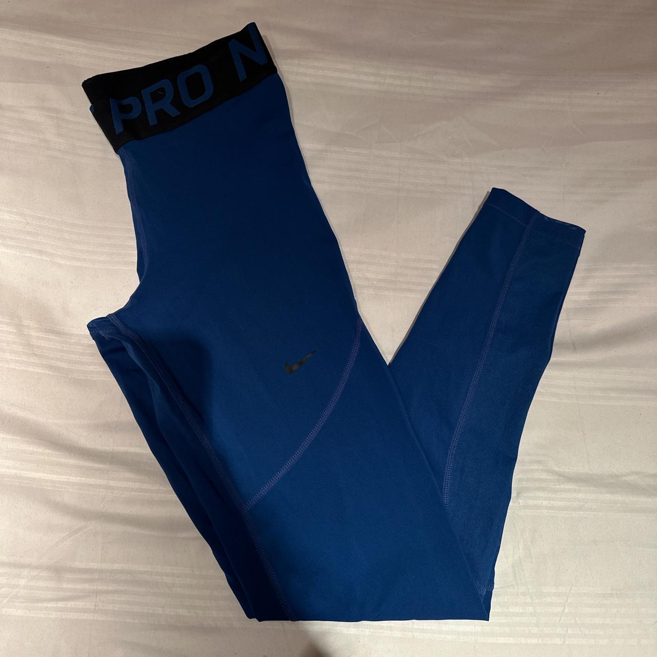 Cobalt blue nike pro gym leggings with waitsband and - Depop