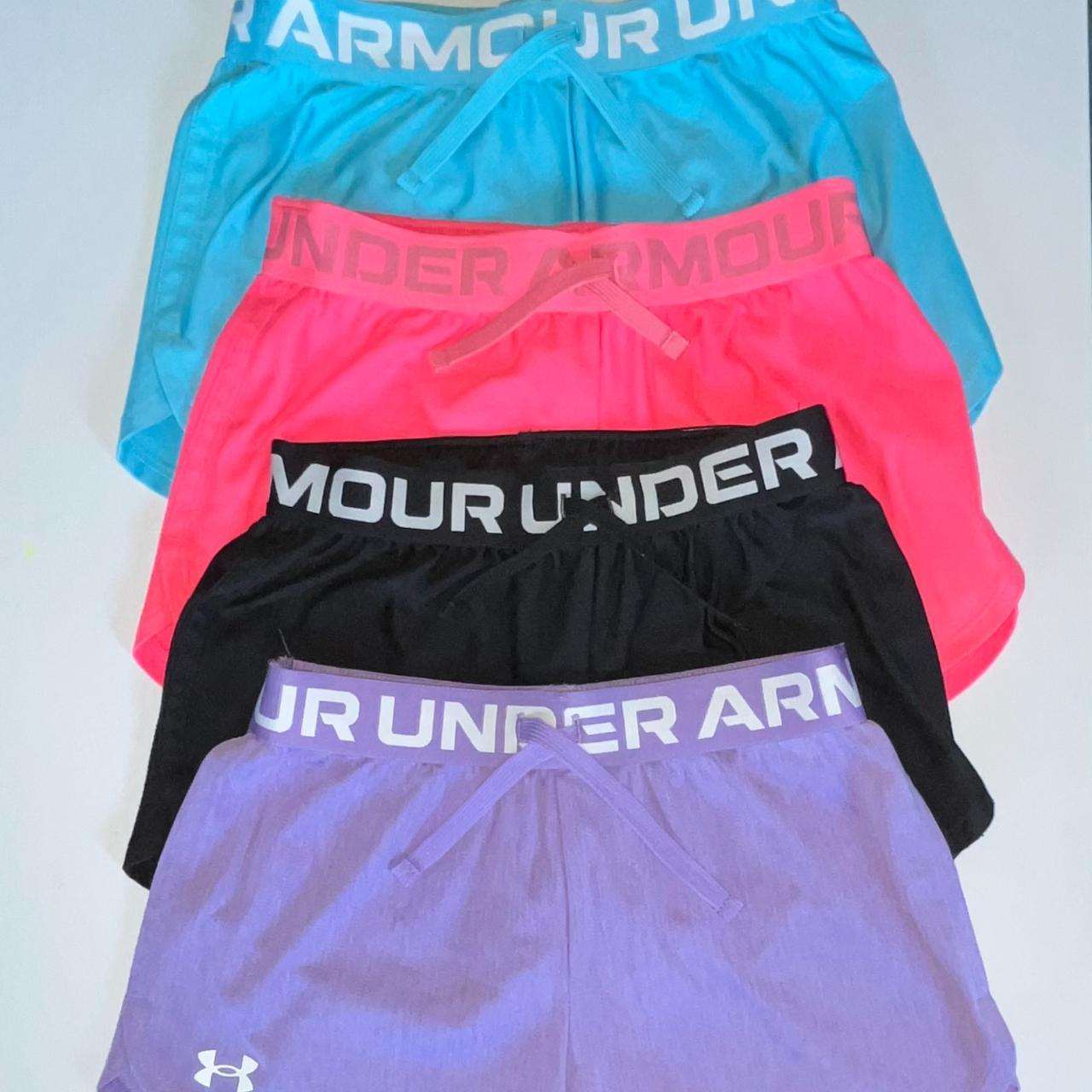 4 pairs Under Armor athletic shorts size kids M... - Depop