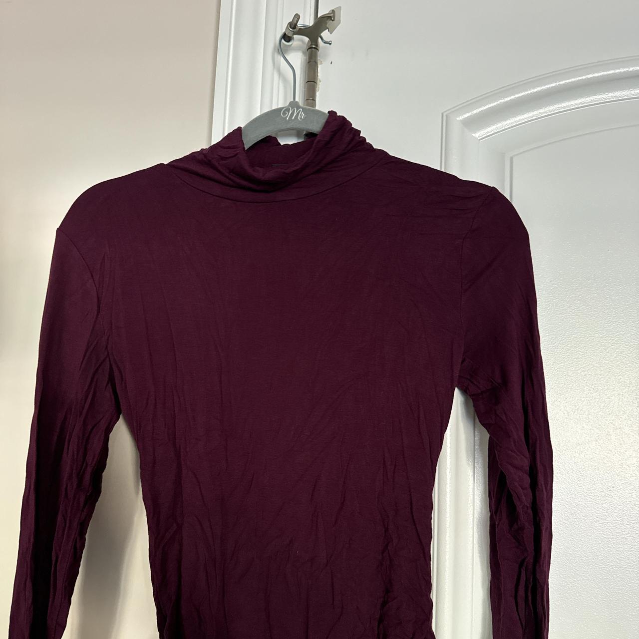 Burgundy turtleneck bodysuit perfect for winter and. Depop