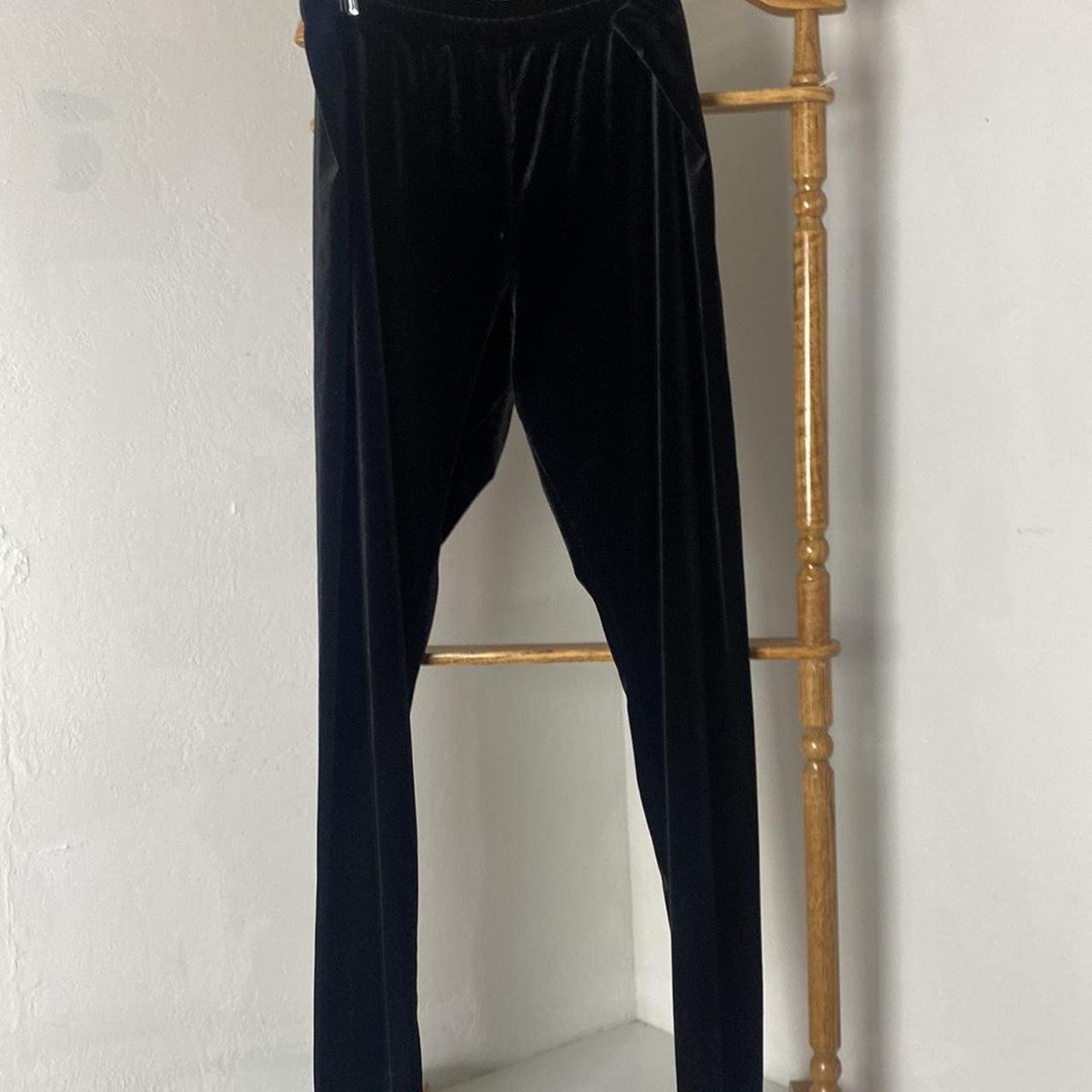 Velour leggings women's size XL in black Velour - Depop