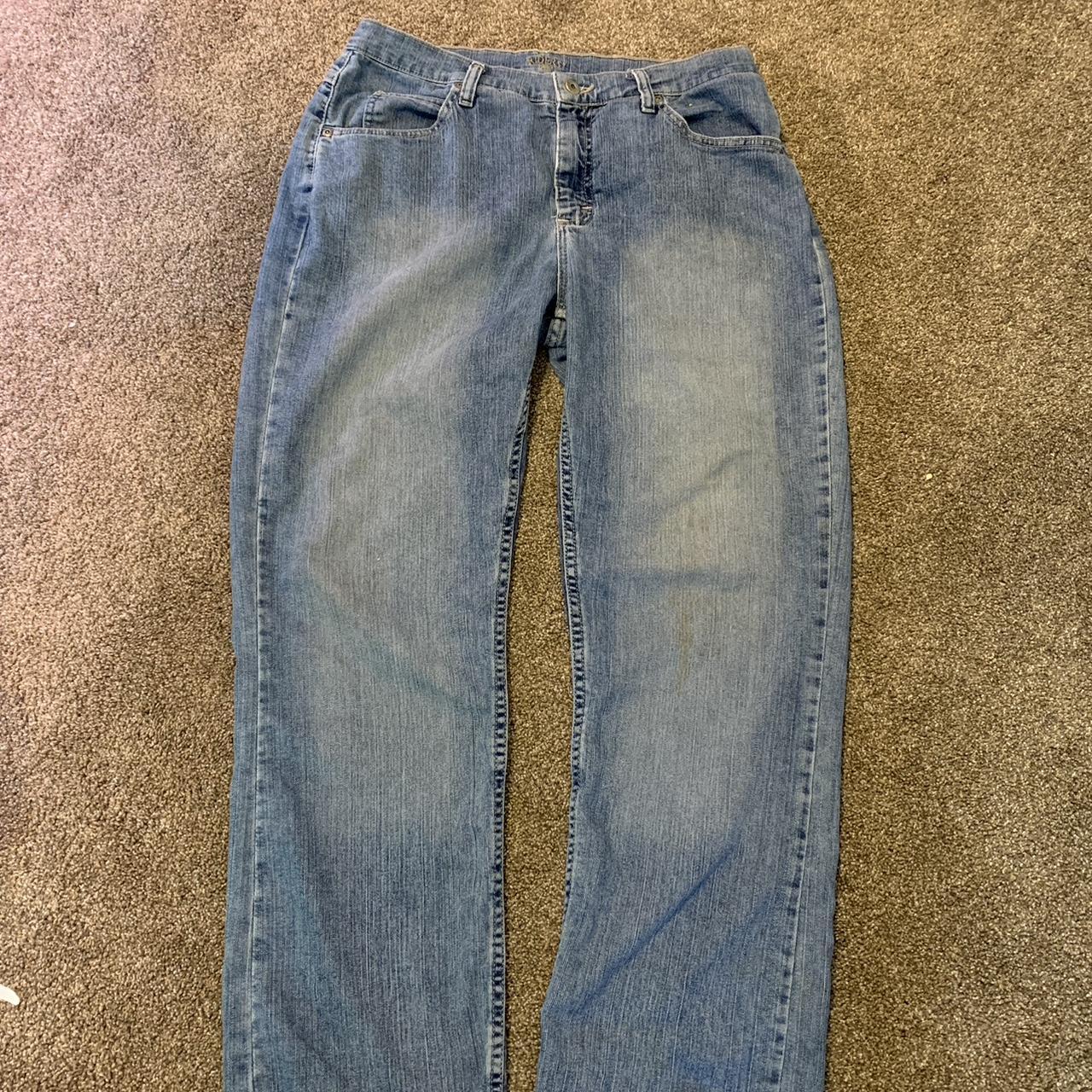 Light blue washed lee baggy jeans - Depop