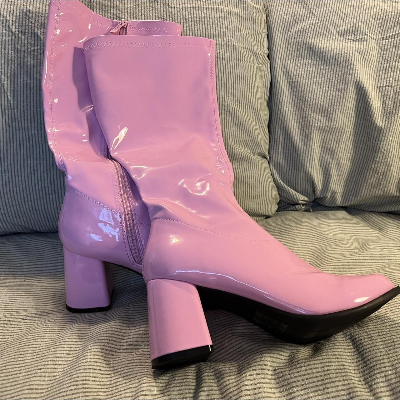 Size 10 pink gogo boots. Only worn once. Perfect... - Depop