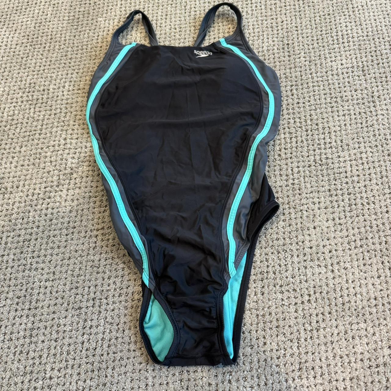 Black and blue Speedo Has padded hydrobra In like... - Depop