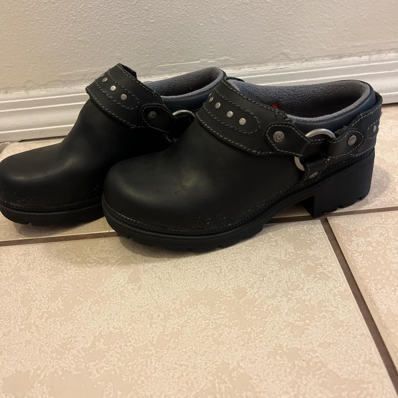 Harley Davidson Chunky Clogs Size women s 5 Good. Depop