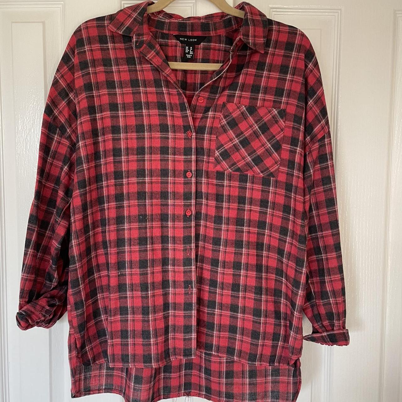 New Look Women's Red and Grey Shirt | Depop