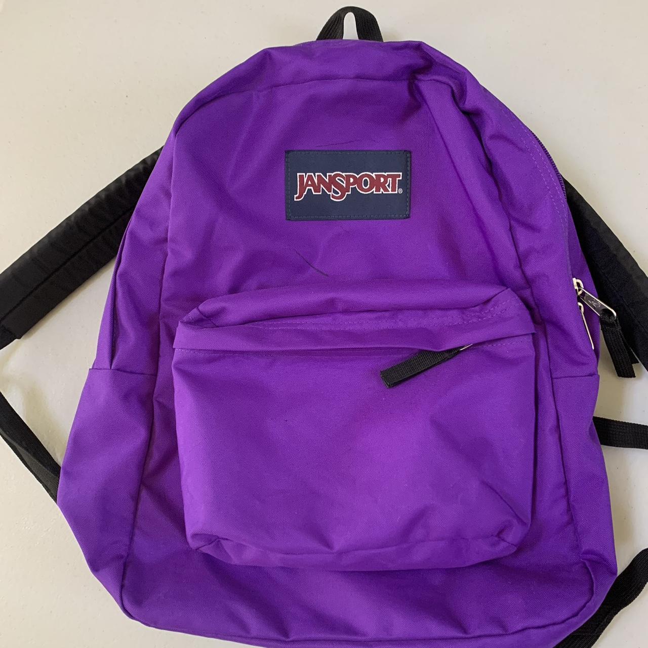 Purple Jansport backpack With front pouch Small pen... - Depop