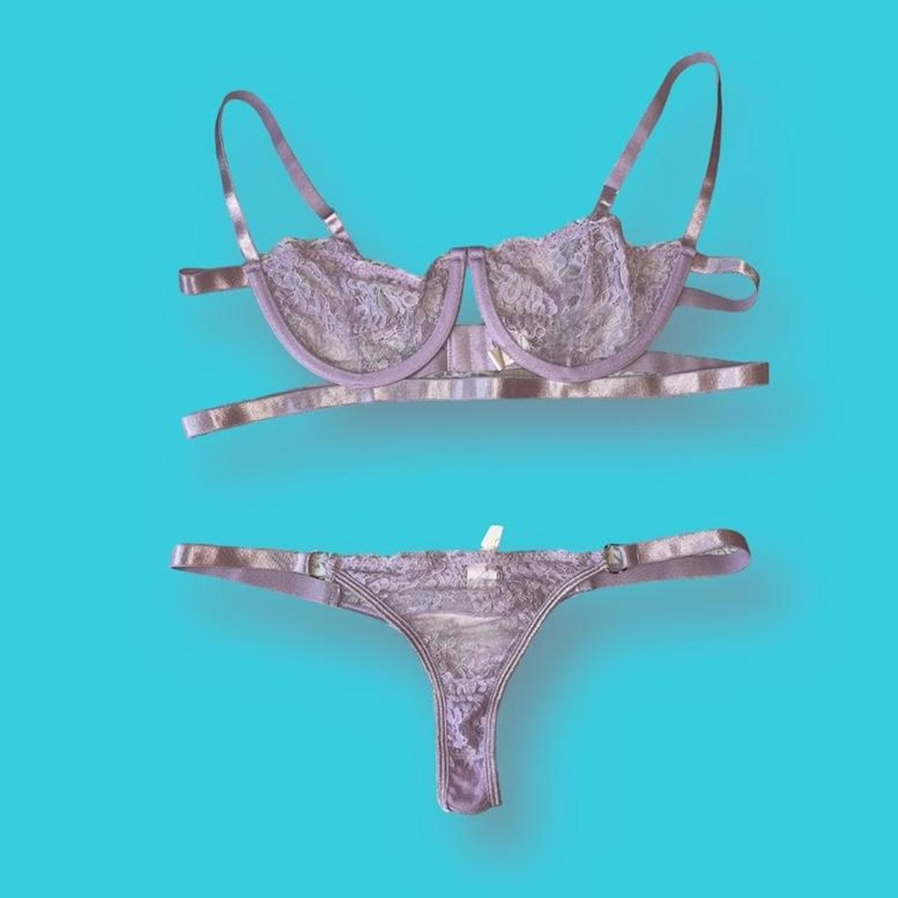 Romwe lingerie set eyelash lace lingerie... Depop