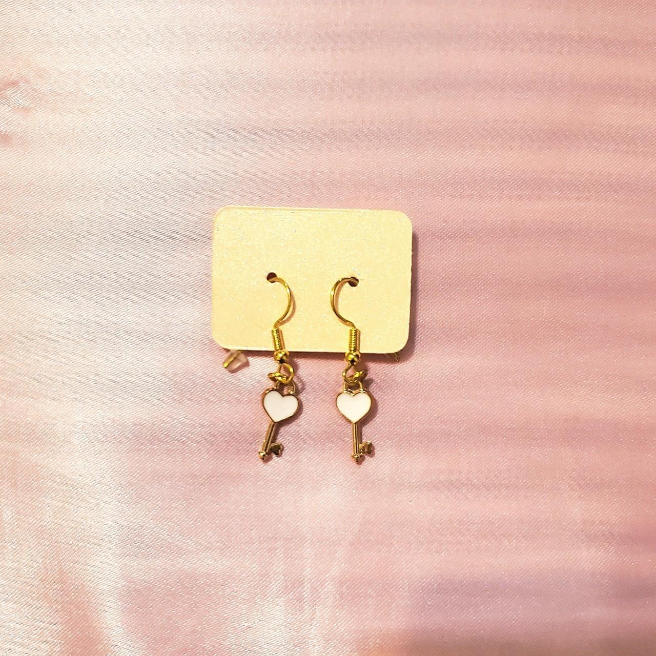 💕adorable love key fish hook yellow gold... Depop