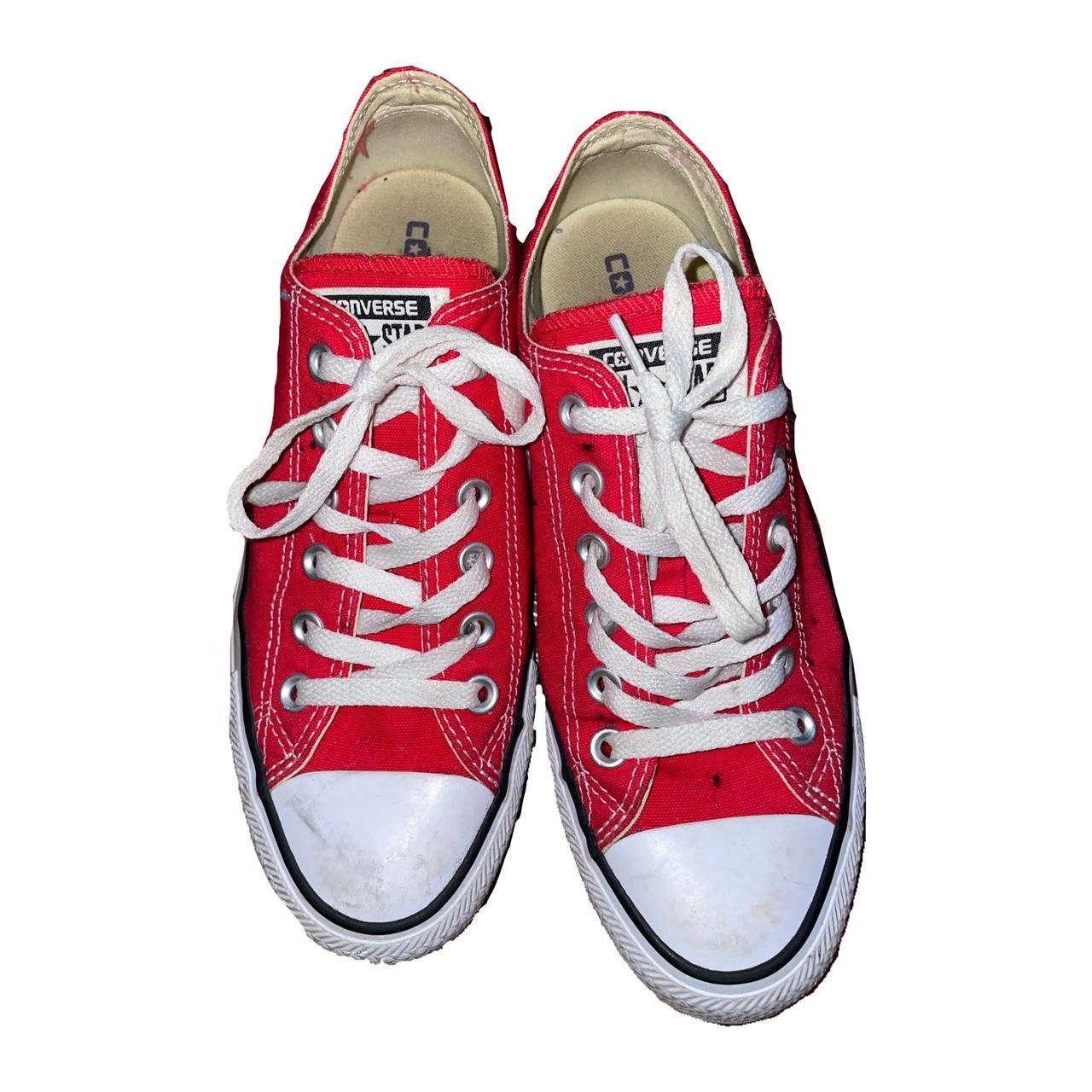 Red womens low top size 8 converse #converse #skater - Depop