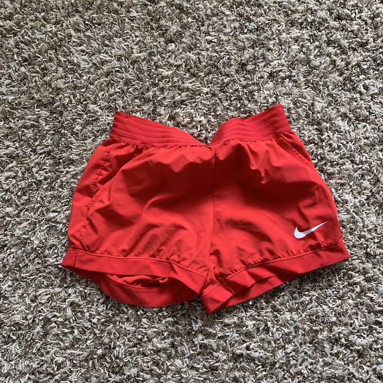 womens red nike spandex shorts