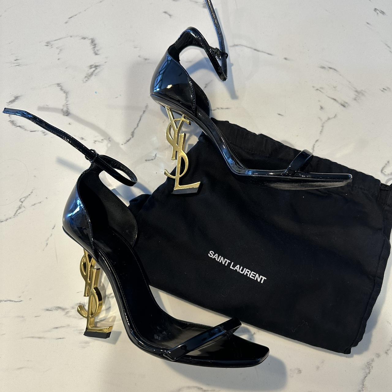 Black and gold ysl 2024 heels