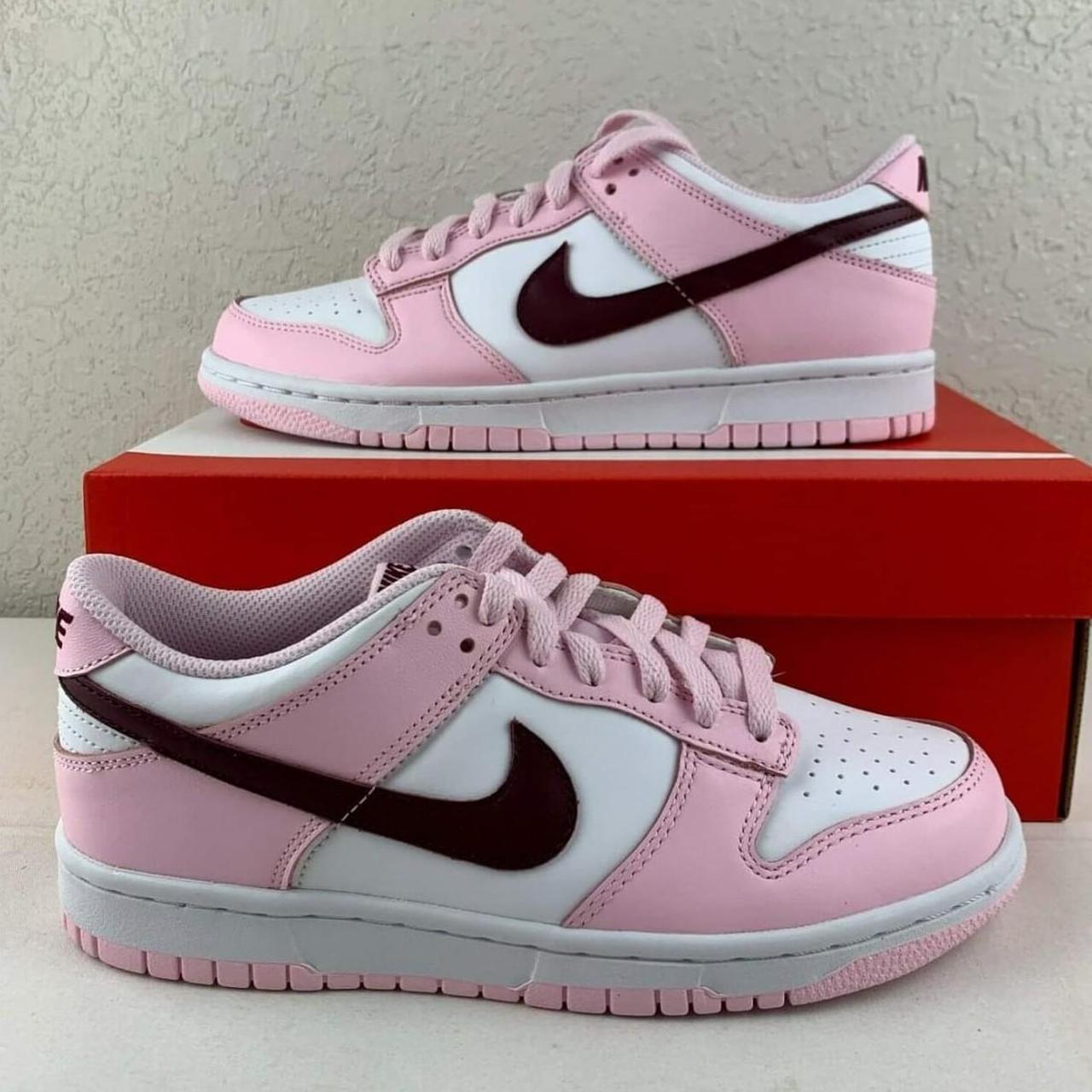 Jordan Women's White and Pink Trainers | Depop