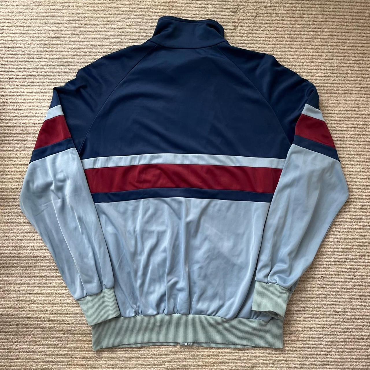 Vintage 80s Adidas track top Blue, navy and... - Depop