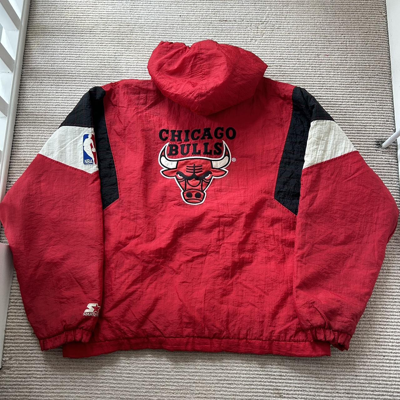 Rare 90s Chicago Bulls hooded pullover Starter | Depop