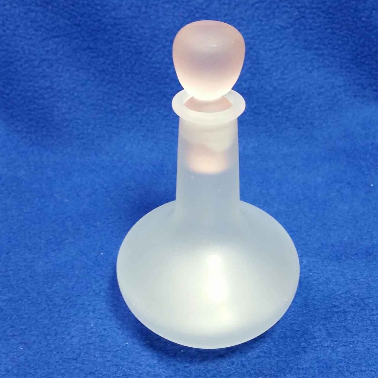 Vintage Frosted Glass Perfume Bottle Pre Owned No Depop