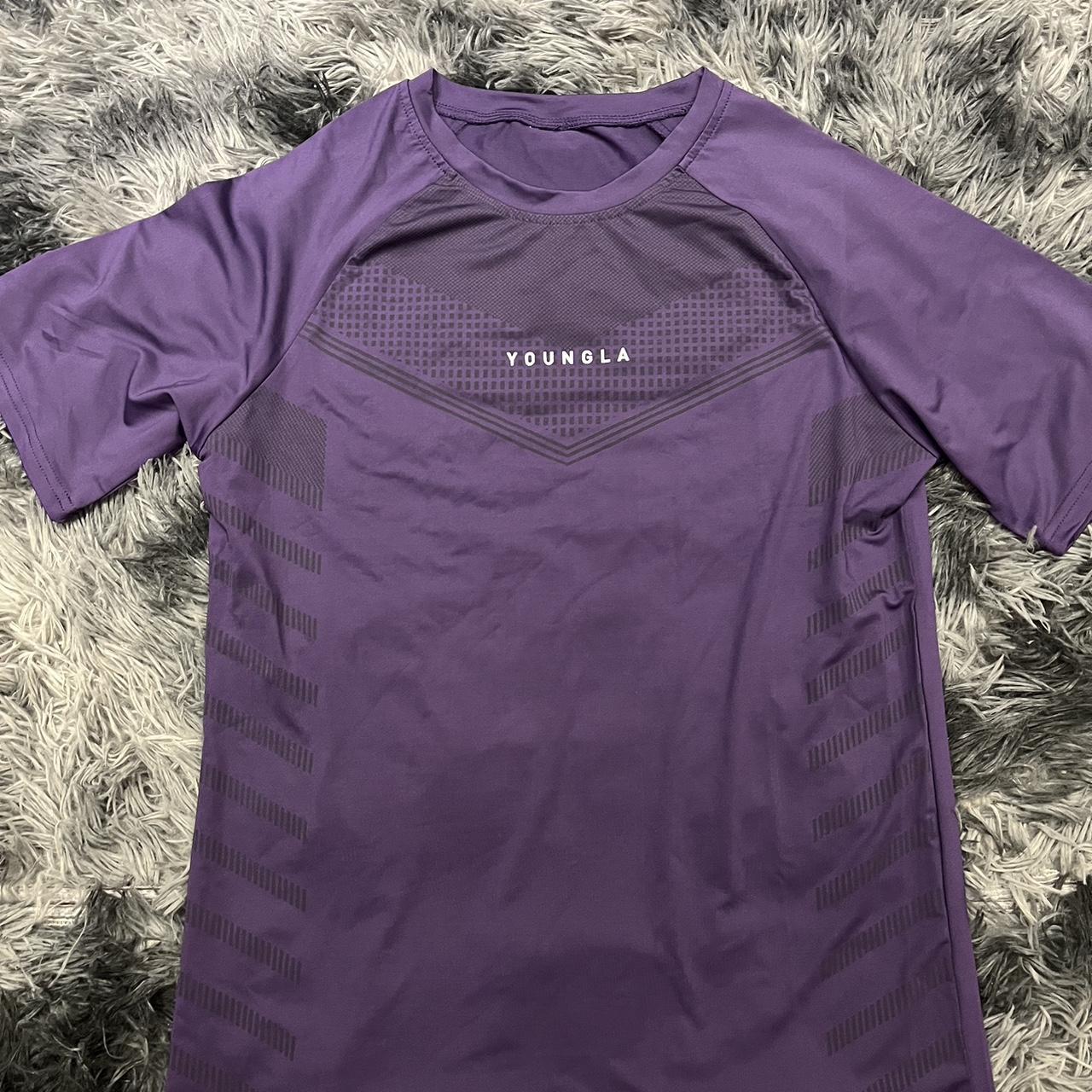 YoungLA, Shirts, Youngla Purple Superhero Compression Shirt Size Medium