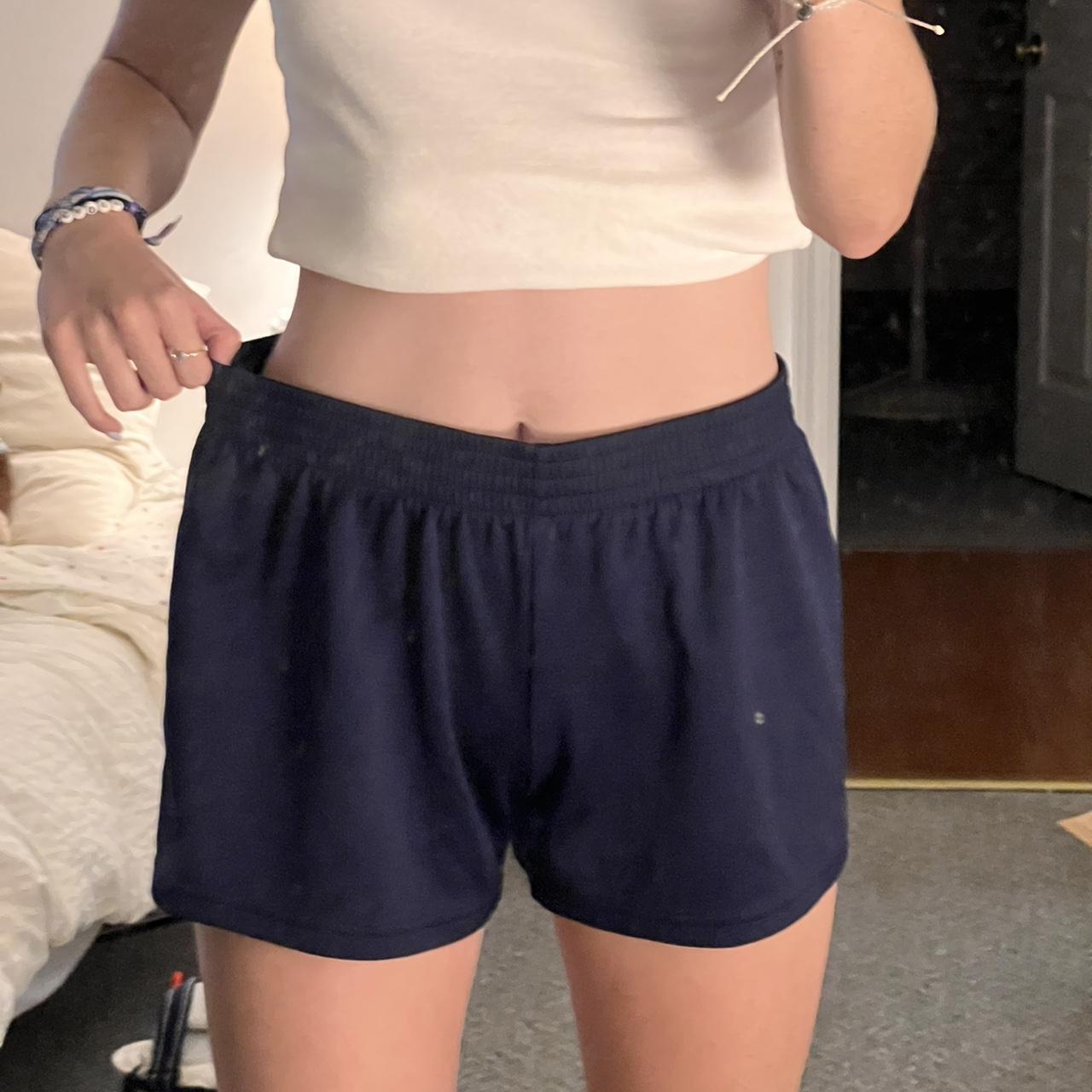 navy running shorts super cute wish they fit... Depop